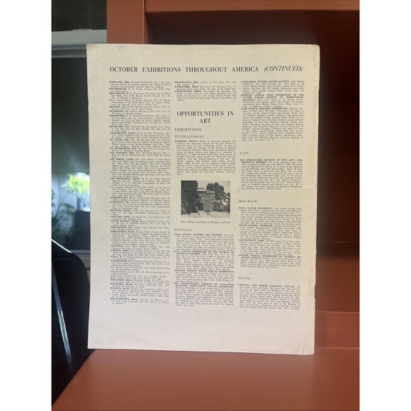 Vintage October 1946 MAGAZINE OF ART: The American Federation of Arts - Picture 2 of 3